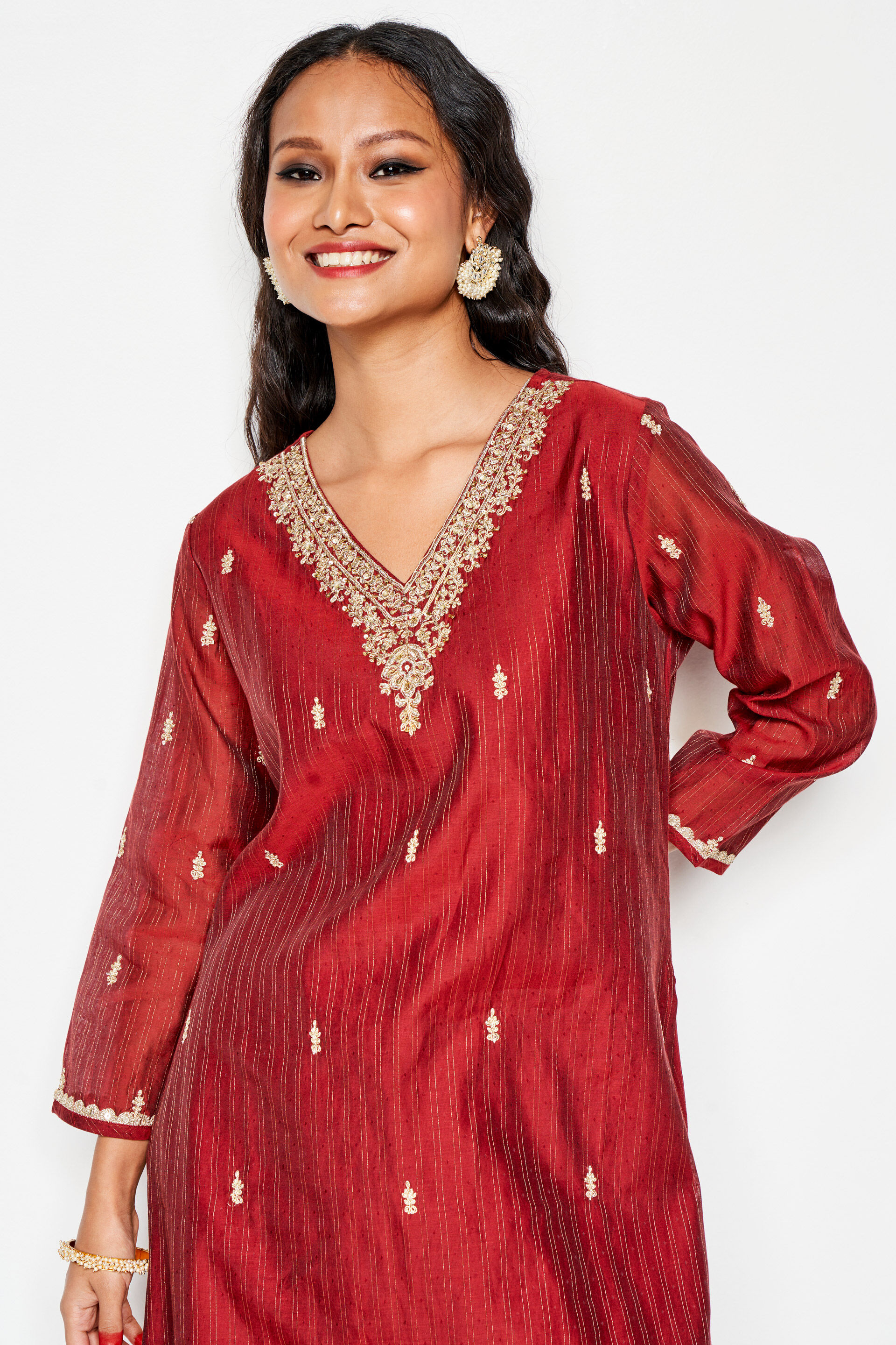 Sajja Kurta, Maroon, image 7